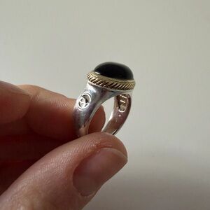 David Yurman Sterling Silver Ring with Black Onyx